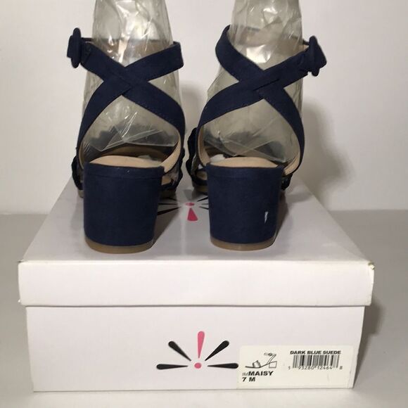 Isaac Mizrahi Live! Suede Block Heel Sandals - Picture 7 of 8